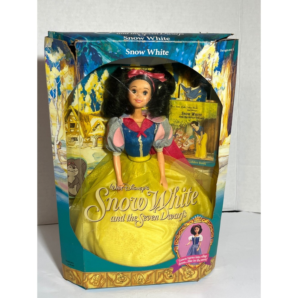 Mattel Disney Snow White and the Seven Dwarfs Doll 1992‎ Vintage NIB Golden Book